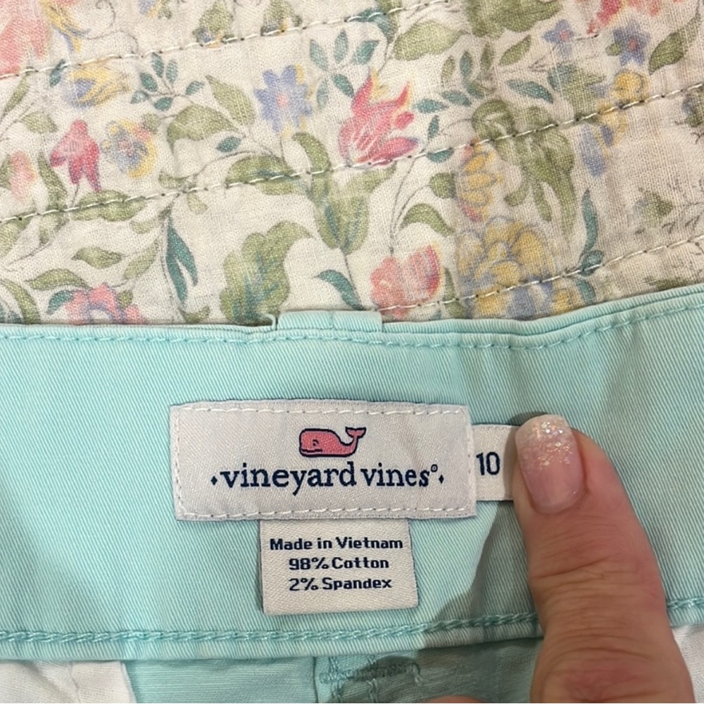 Vineyard Vines Green Bermuda Shorts Tailored Cotton Blend - Picture 2 of 3